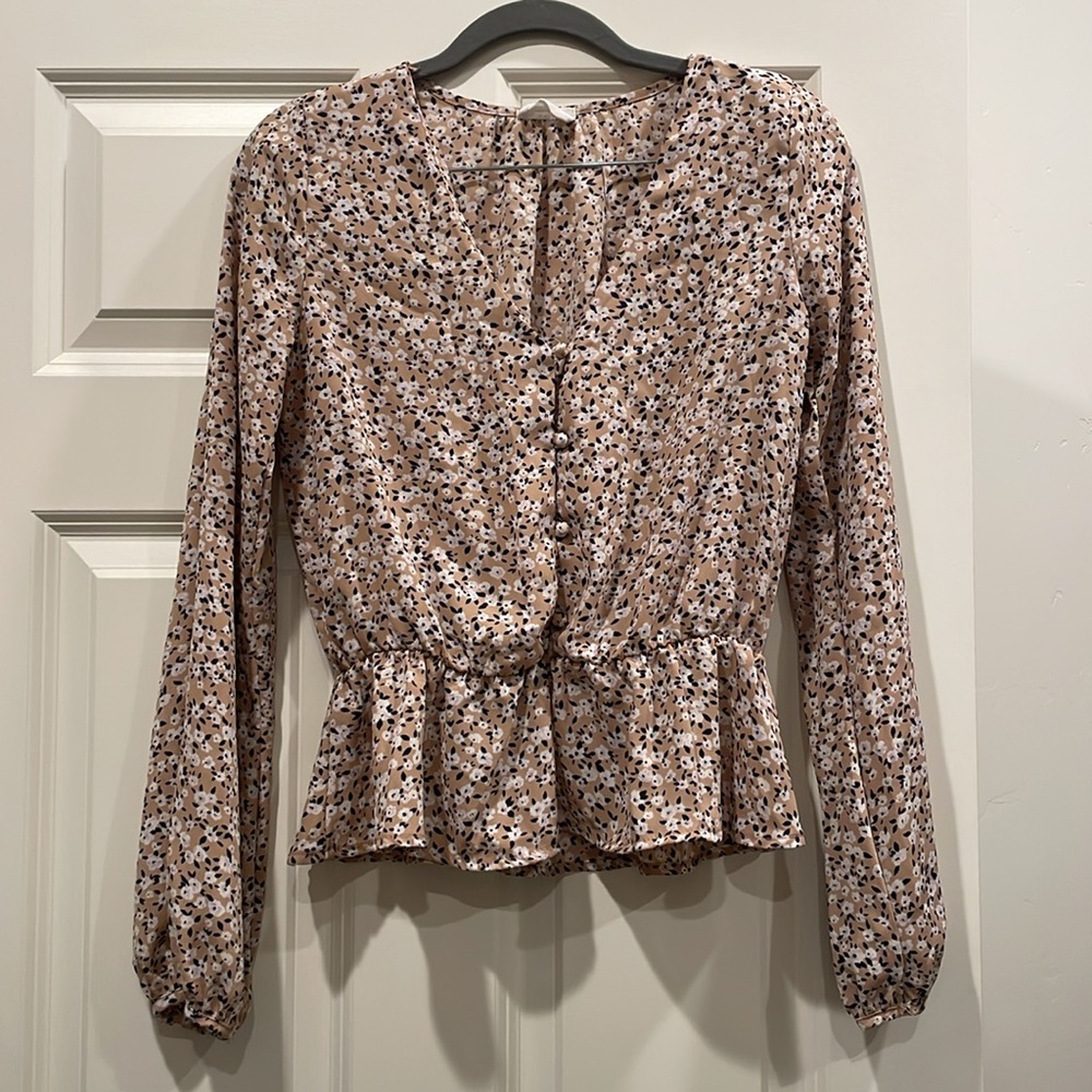 Sienna Sky Floral Peplum Blouse size S